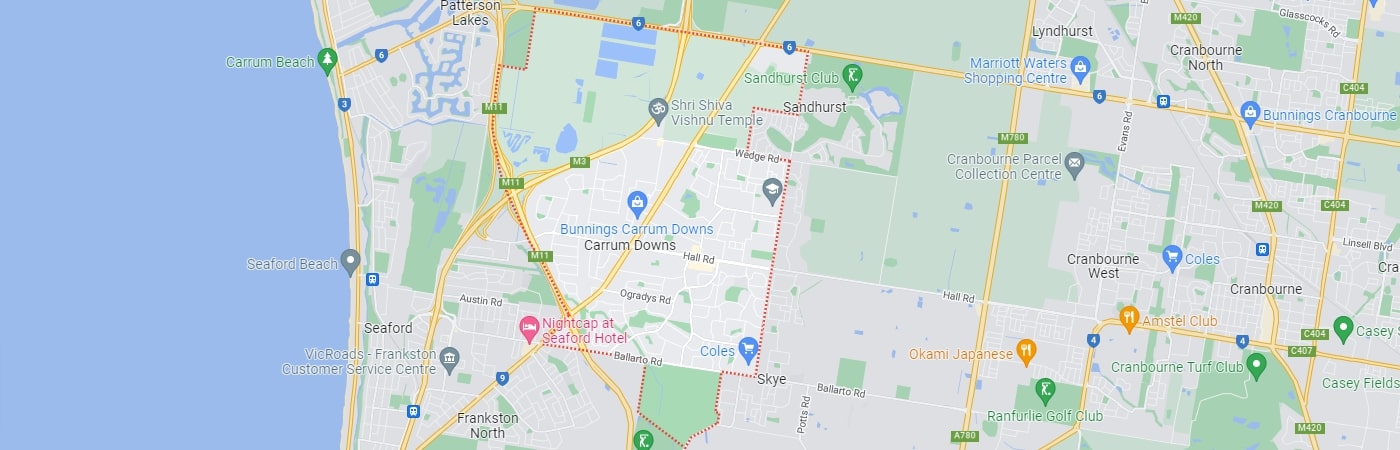 Plumber Carrum Downs map area