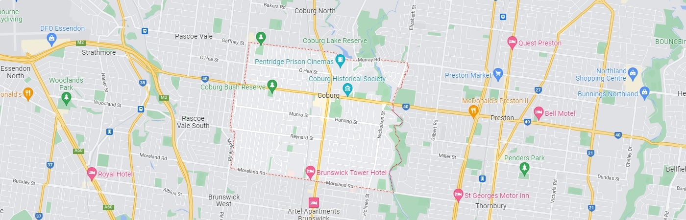 Plumber Coburg map area