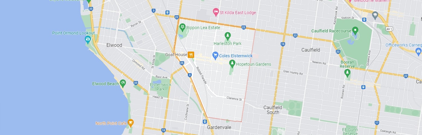 Blocked Drains Elsternwick map area