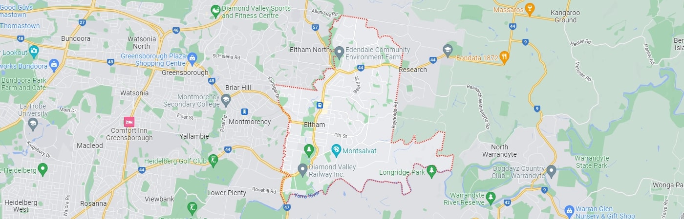 Hot Water Eltham map area