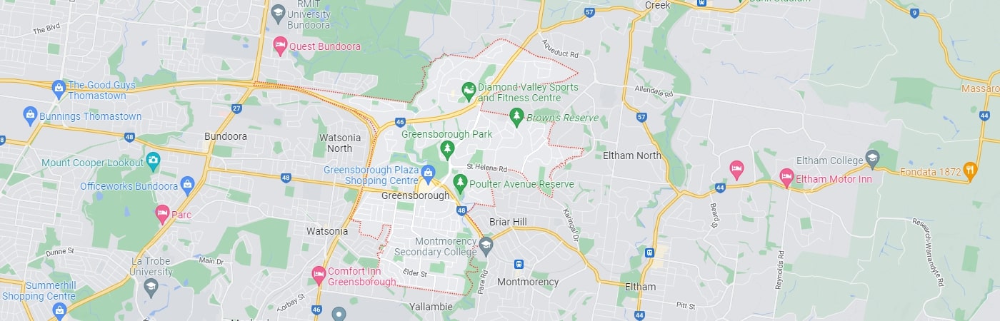 Hot Water Greensborough map area