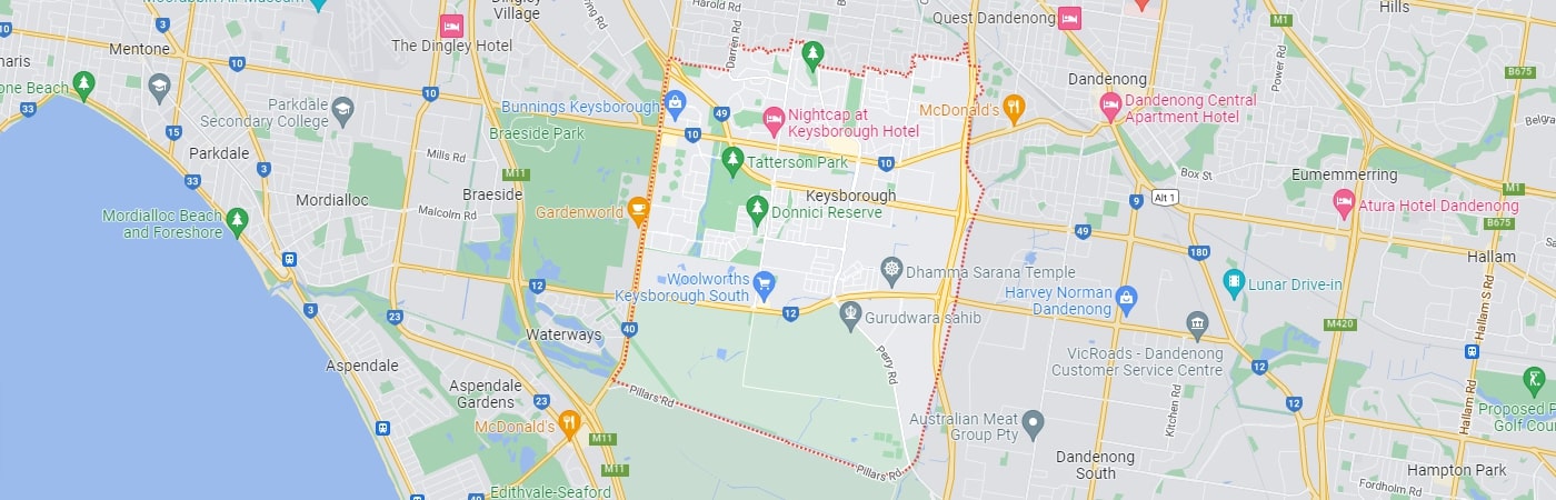 Hot Water Keysborough map area