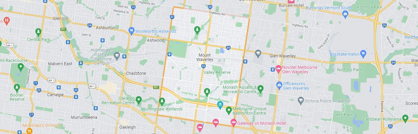 Plumber Mount Waverley map area