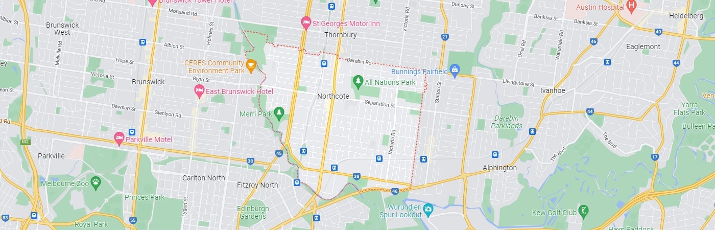 Blocked Drains Northcote map area