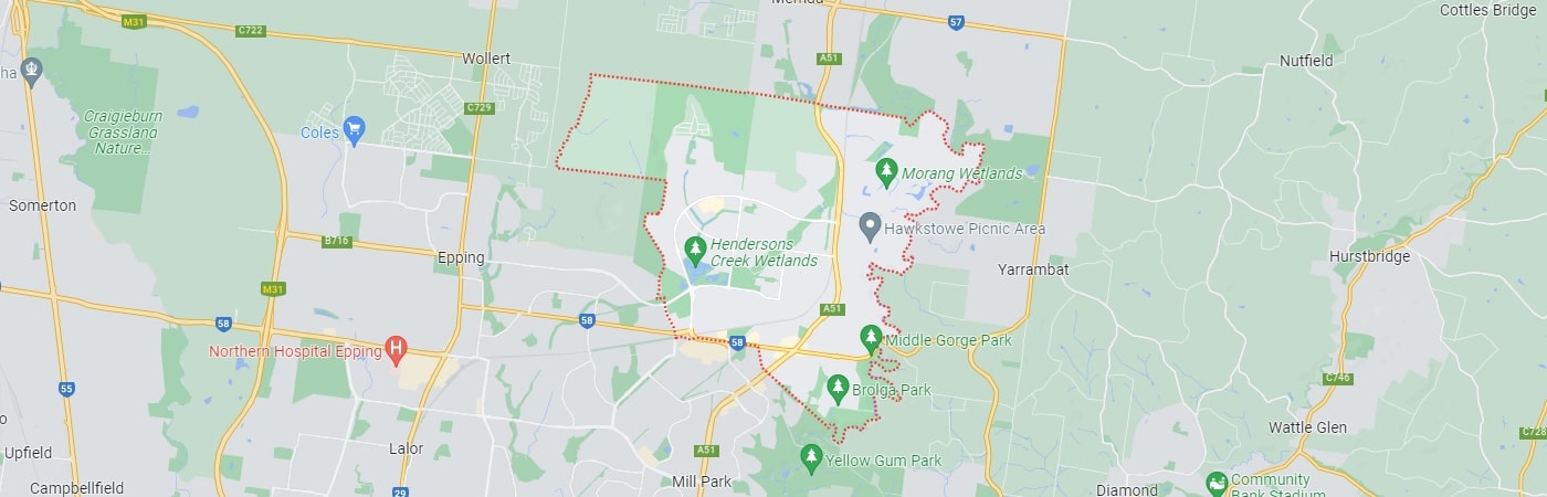 Hot Water South Morang map area