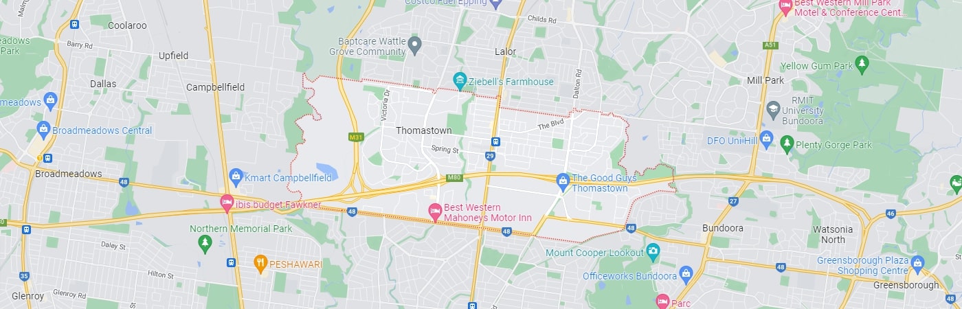 Plumber Thomastown map area